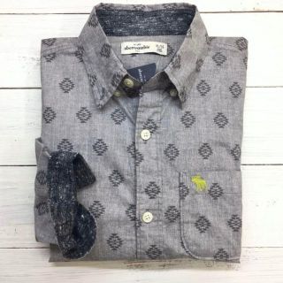 アバクロンビーアンドフィッチ(Abercrombie&Fitch)の新品【ボーイズ15/16-XLサイズ】★アバクロ★総柄長袖シャツ/グレー(シャツ)