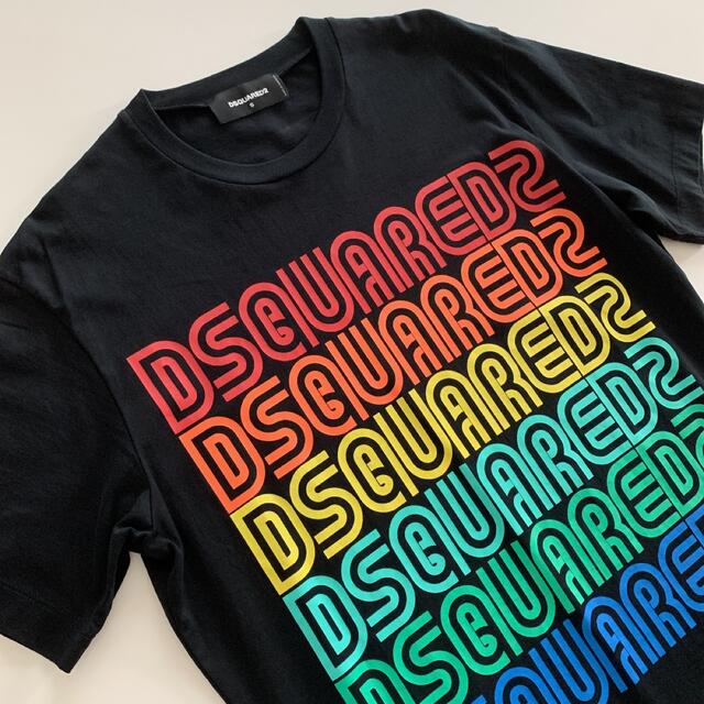 DSQUARED2(ディースクエアード)の美品 DSQUARED2 ディースクエアード ロゴTシャツ S ブラック メンズのトップス(Tシャツ/カットソー(半袖/袖なし))の商品写真