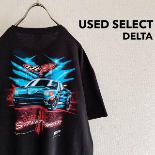 デルタ(DELTA)のY2K “DELTA” CORVETTE Printed T-shirt / 黒(Tシャツ/カットソー(半袖/袖なし))