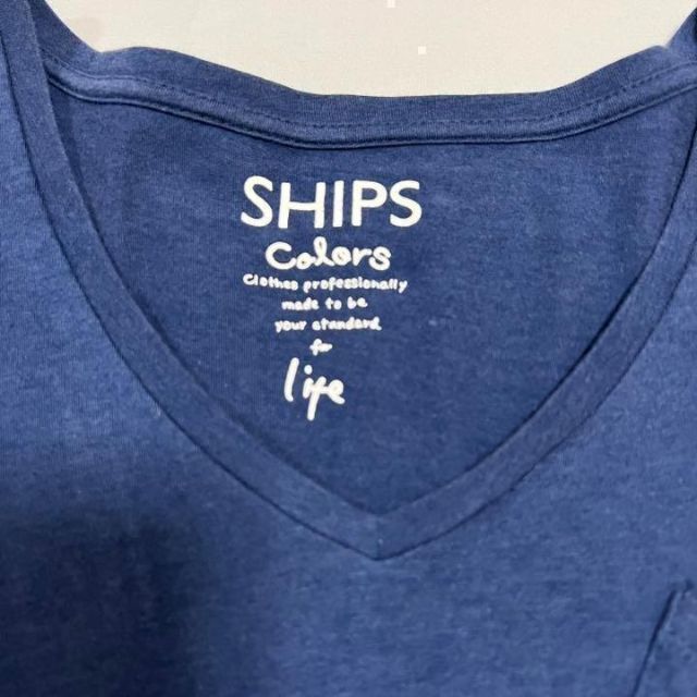 SHIPS(シップス)の美品 SHIPS colors Vネック胸ポケット 半袖Tシャツ M レディースのトップス(Tシャツ(半袖/袖なし))の商品写真