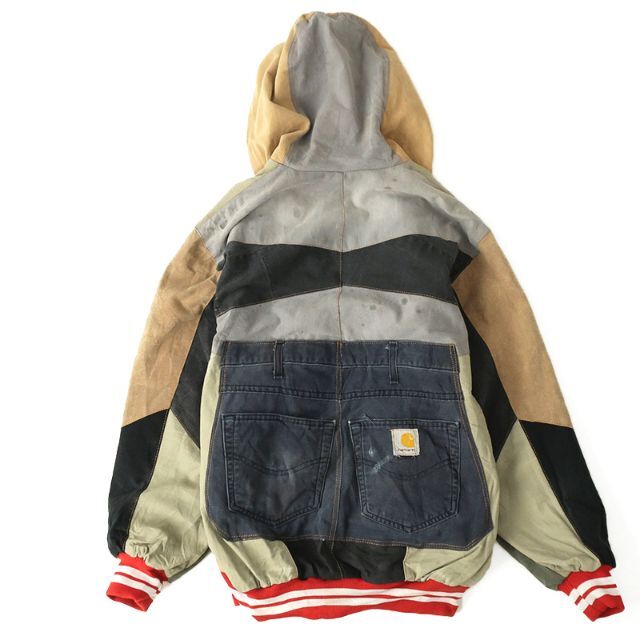 carhartt 1点物パッチワークリメイク◎フーディジャケット/パーカ