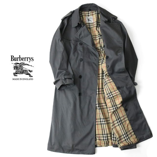 BURBERRY - 英国製 B 一枚袖 ギャバジントレンチコート/裏ノバチェック