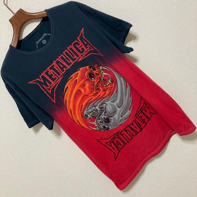 レア◆METALLICA◆陰陽 太極図 パスヘッド フレイミングスカル Tシャツ