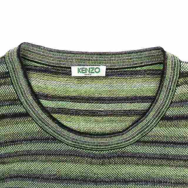 KENZO(ケンゾー)のケンゾー カットソー ボーダー クルーネック S 緑 グリーン ■GY03 メンズのトップス(Tシャツ/カットソー(七分/長袖))の商品写真