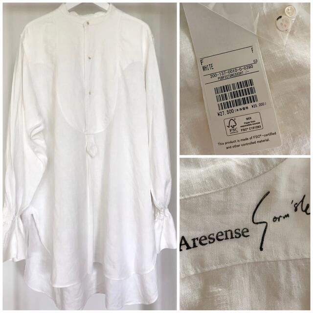TODAYFUL(トゥデイフル)のAresense×sorm'86パーフェクトドレスシャツPDSホワイト白ブザム麻 レディースのトップス(シャツ/ブラウス(長袖/七分))の商品写真