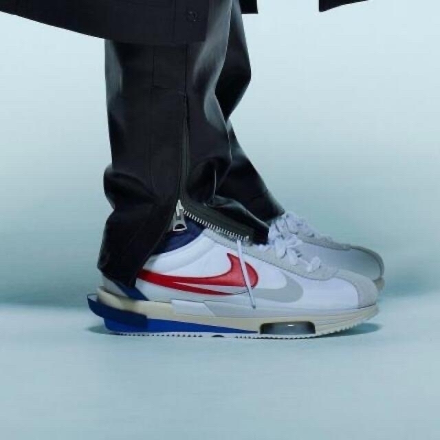 sacai × Nike Zoom Cortez  White and Red