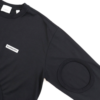 バーバリー Tシャツ カットソー 半袖 カットアウトディテール 黒 S ■SM0