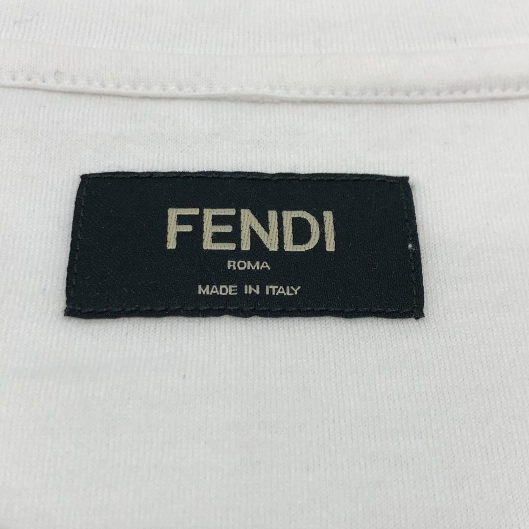 FENDI(フェンディ)のフェンディ FENDI FFロゴ FY0894 トップス 半袖Ｔシャツ コットン ホワイト×イエロー メンズのトップス(Tシャツ/カットソー(半袖/袖なし))の商品写真