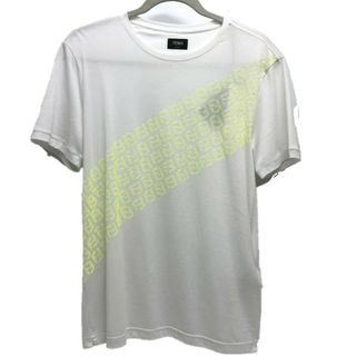 フェンディ(FENDI)のフェンディ FENDI FFロゴ FY0894 トップス 半袖Ｔシャツ コットン ホワイト×イエロー(Tシャツ/カットソー(半袖/袖なし))