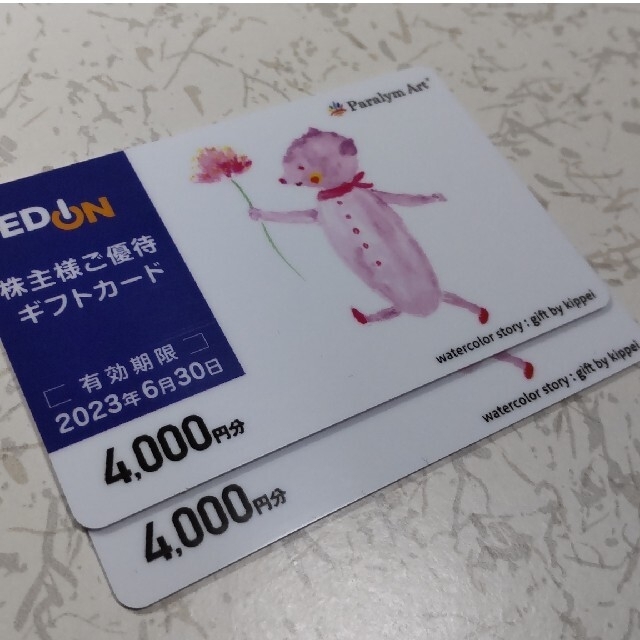 エディオン　ヤマダ株主優待　9000円分 チケットの優待券/割引券(ショッピング)の商品写真