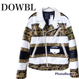 ダブル(DOWBL)の【新品】DOWBL ダブル ライダースジャケット Sサイズ ペイズリー 総柄(ライダースジャケット)