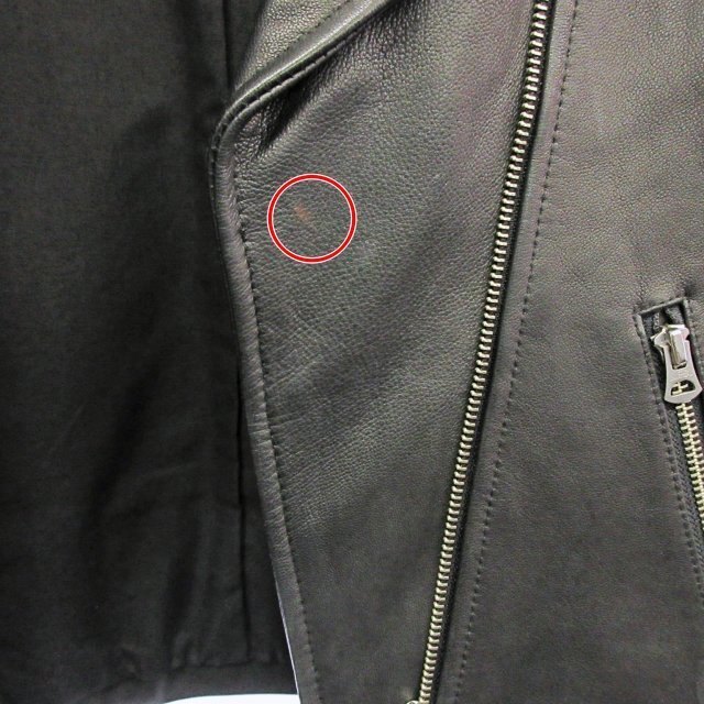 JEANASIS(ジーナシス)のジーナシス ダブルライダースジャケット レザージャケット 革ジャン 羊革 F レディースのジャケット/アウター(ライダースジャケット)の商品写真