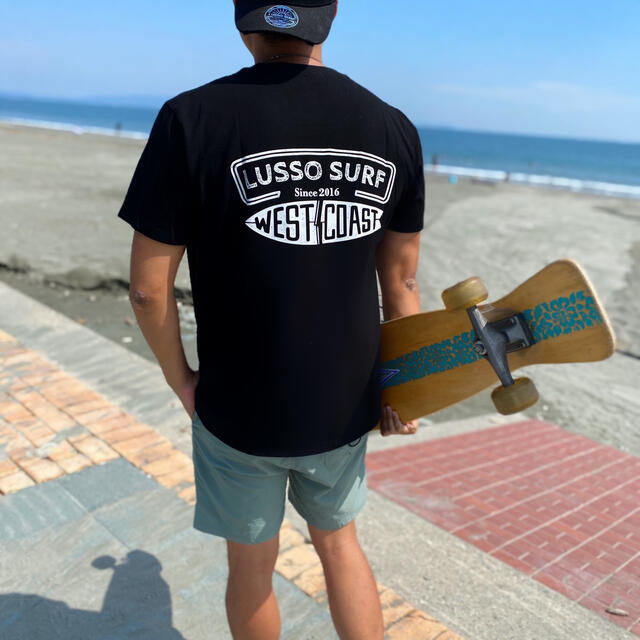 STANDARD CALIFORNIA(スタンダードカリフォルニア)の大人サーフスタイルに◎ウェストコーストTシャツ　Sサイズ　ブラック　STUSSY レディースのトップス(Tシャツ(半袖/袖なし))の商品写真