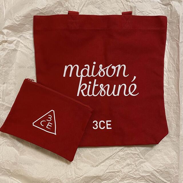 MAISON KITSUNE'(メゾンキツネ)のメゾンキツネ×3CEコラボトートバッグ　ポーチ付き レディースのバッグ(トートバッグ)の商品写真