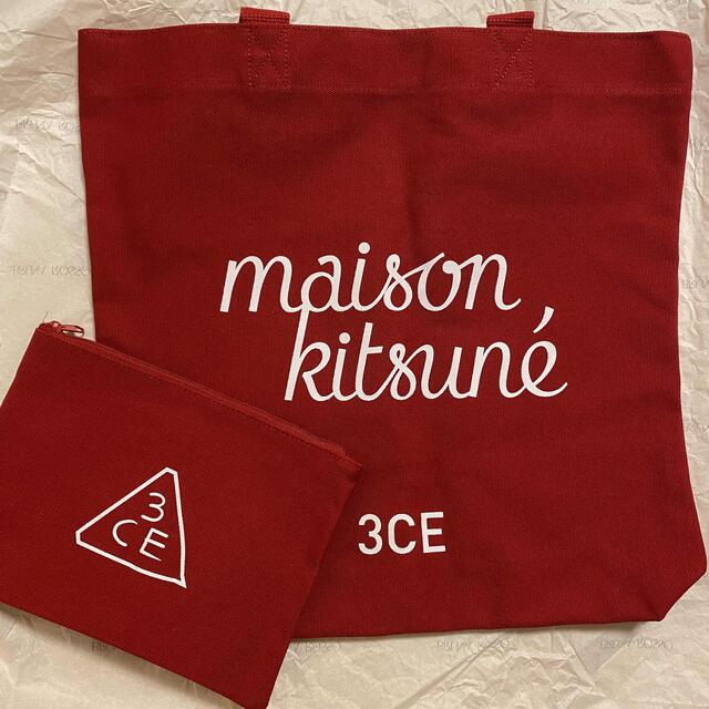 MAISON KITSUNE'(メゾンキツネ)のメゾンキツネ×3CEコラボトートバッグ　ポーチ付き レディースのバッグ(トートバッグ)の商品写真