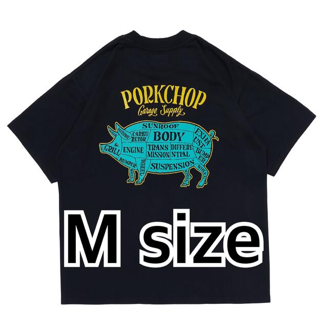 PORKCHOP PORK BACK TEE ポークチョップ ブラック M 新品 - Tシャツ