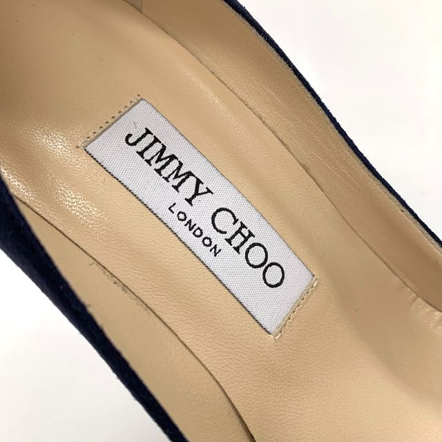 JIMMY CHOO(ジミーチュウ)の4660 未使用 ジミーチュウ スエード パンプス ネイビー レディースの靴/シューズ(ハイヒール/パンプス)の商品写真