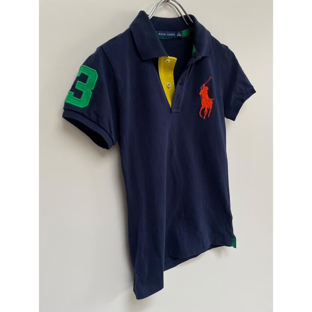 Ralph Lauren(ラルフローレン)のRALPH LAUREN 美品　ポロシャツ　ビックポニー刺繍　ネイビー　XS レディースのトップス(ポロシャツ)の商品写真
