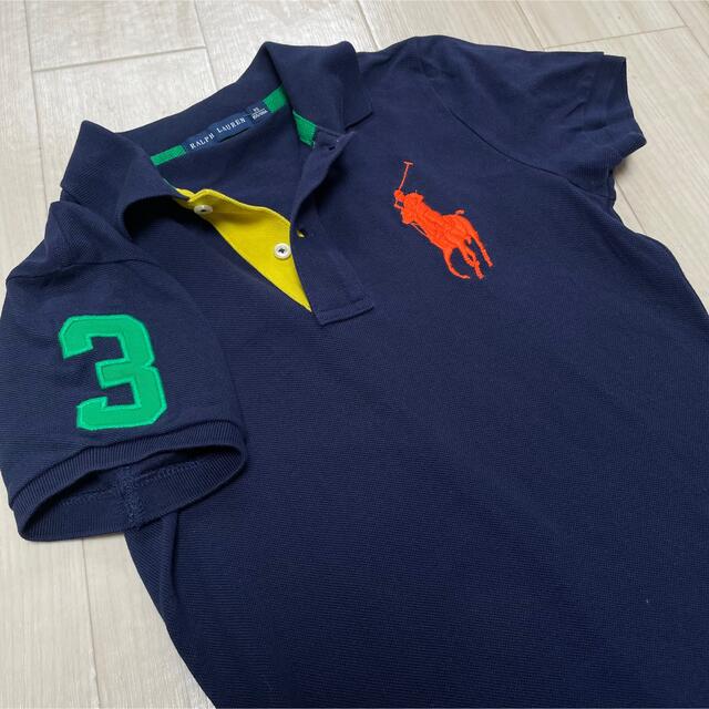 Ralph Lauren(ラルフローレン)のRALPH LAUREN 美品　ポロシャツ　ビックポニー刺繍　ネイビー　XS レディースのトップス(ポロシャツ)の商品写真