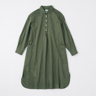 イデー(IDEE)の●新品● POOL いろいろの服 コットンツイルシャツワンピース／チャコール(ロングワンピース/マキシワンピース)