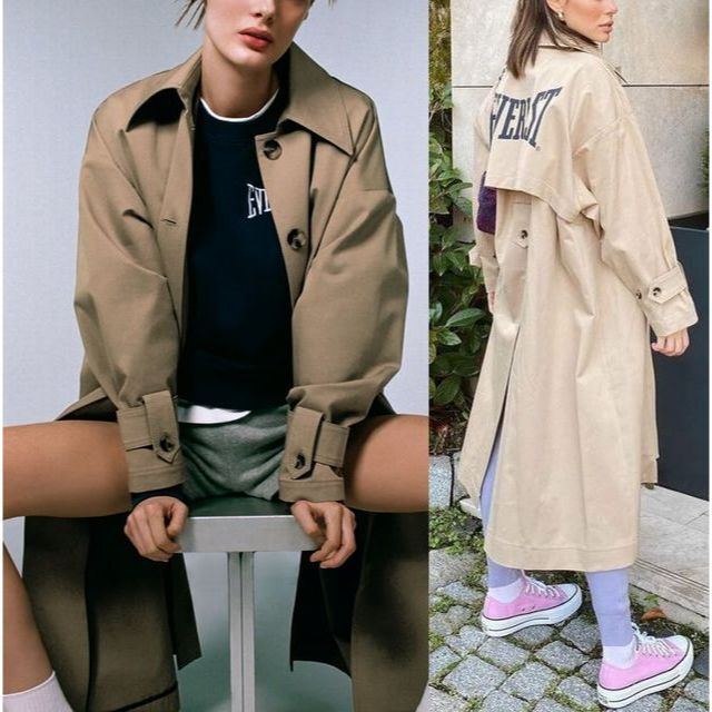 ZARA - 【2021/入手困難/未使用タグ付】 ZARA×EVERLAST トレンチ ZARA - 【2021/入手困難/未使用タグ付】 ZARA×EVERLAST トレンチ
