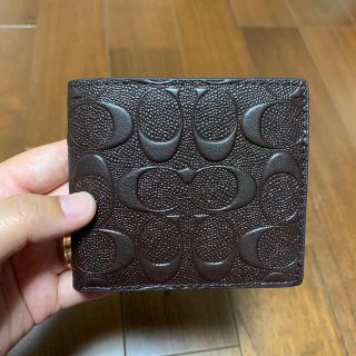 コーチ(COACH)のショプバ・箱付き　75363  二つ折り財布　ブラウンシグネチャー(折り財布)