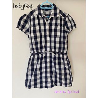 ベビーギャップ(babyGAP)の【pi♡xie】005《babyGap》ギンガムチェック柄 シャツワンピース 紺(ワンピース)