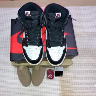 ナイキ(NIKE)のJordan1 Retro High Black Gym Red ジムレッド(スニーカー)