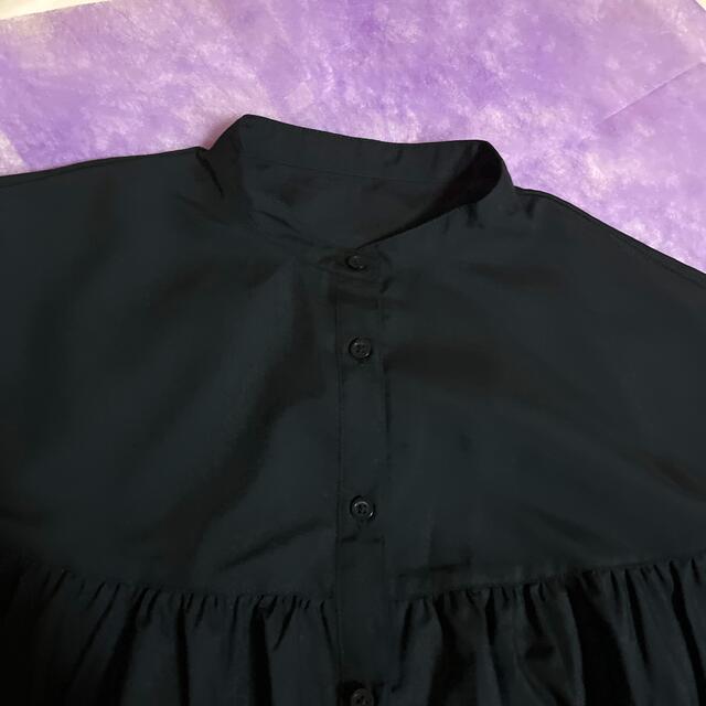 GU(ジーユー)の美品　GU チュニック　ブラック レディースのトップス(シャツ/ブラウス(半袖/袖なし))の商品写真