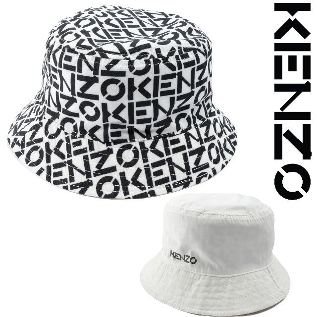 KENZO(ケンゾー)の新品 2022SS KENZO ケンゾー ロゴ リバーシブル バケット ハット メンズの帽子(ハット)の商品写真