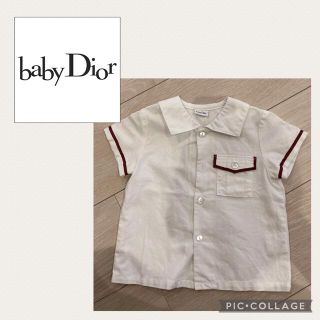 ベビーディオール(baby Dior)のbaby dior 半袖シャツ　ロゴ刺繍(シャツ/カットソー)