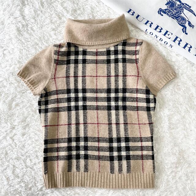 バーバリー Burberry ウール ベスト ニット ノバチェック 刺繍ロゴ 