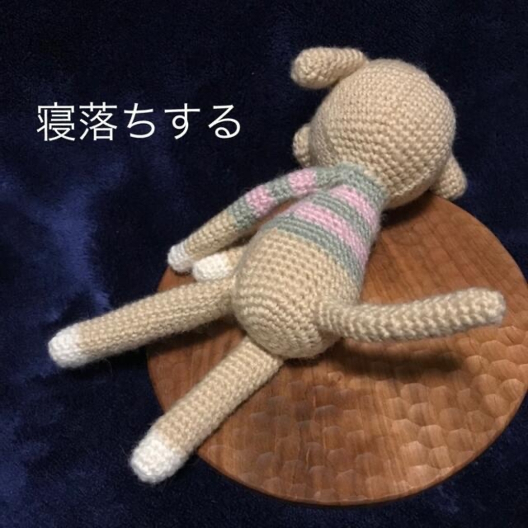 Wool yarn の あみぐるみ 反省犬 あみいぬ わんちゃん　ベージュ ハンドメイドのぬいぐるみ/人形(あみぐるみ)の商品写真