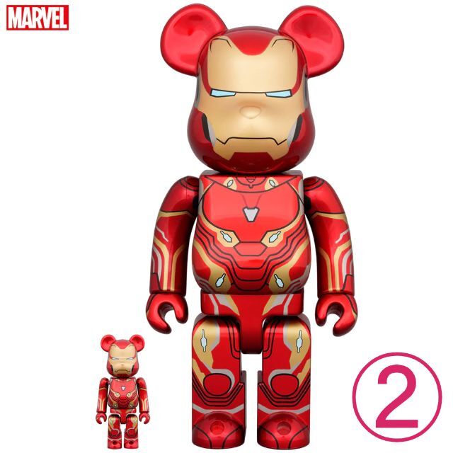 MEDICOM TOY(メディコムトイ)のBE@RBRICK IRON MAN MARK 50 100％ & 400％② エンタメ/ホビーのフィギュア(その他)の商品写真