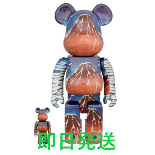 BE@RBRICK 葛飾北斎 「冨嶽三十六景 凱風快晴」100％ & 400％