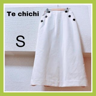 テチチ(Techichi)の【美品】Te chichi タイトスカート ボタン 可愛い  ベージュ(ひざ丈スカート)