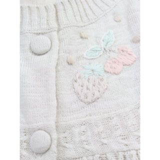 フランシュリッペ(franche lippee)のこだわりの手刺繍カーディガン（ミルク）(カーディガン)