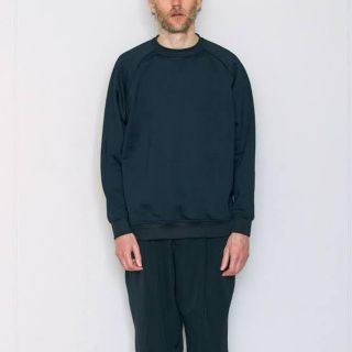 コモリ(COMOLI)のcomoli 18aw ナイロンコットン裏毛長袖クルー 3 ネイビー(スウェット)