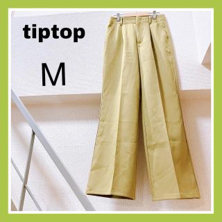 【美品】tiptop ハイウエスト ワイドパンツ カーキ色(カジュアルパンツ)