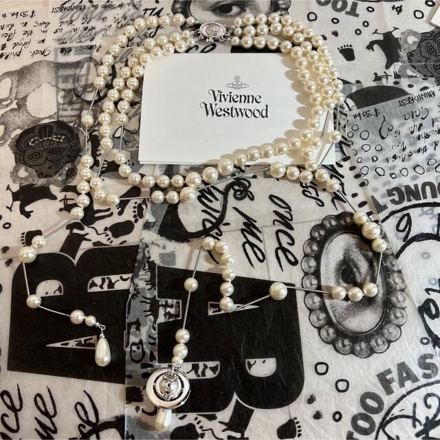 Vivienne Westwood(ヴィヴィアンウエストウッド)のブロークンパールネックレス シルバー レディースのアクセサリー(ネックレス)の商品写真