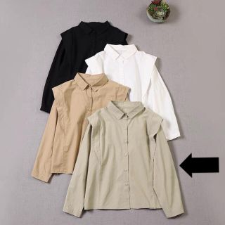 新品未使用　ミントグリーン　シャツ　ブラウス　コットン　オールシーズン　Mサイズ(Tシャツ(長袖/七分))