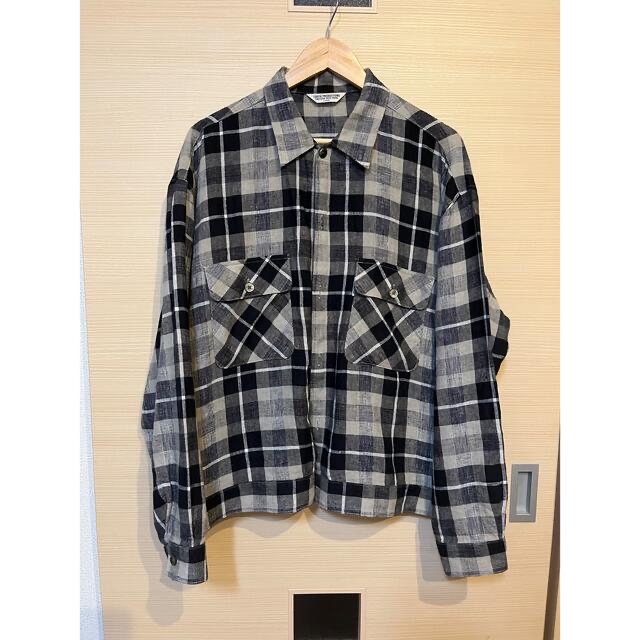 cootie Linen Check Work L/S Shirt