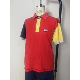 フィラ(FILA)のFILA　SPORTS　クレイジーパターン　ポロシャツ　マルチカラー　90s(ポロシャツ)