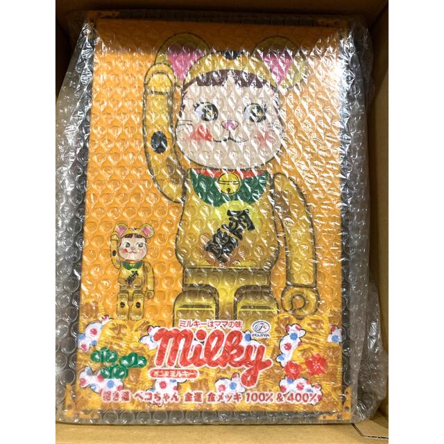 BE＠RBRICK 招き猫 ペコちゃん 金運 金メッキ 100% & 400%招き猫