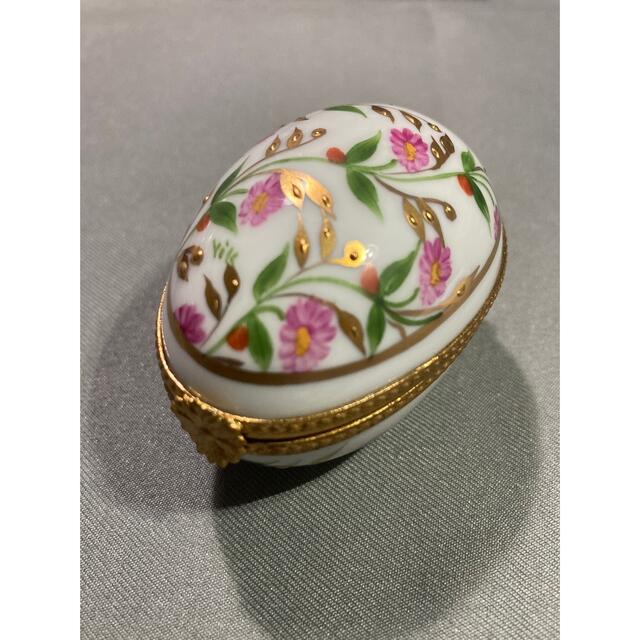 リモージュ エッグ型ボックス 小物入れ ジュエリーボックス 金彩 リモージュ エッグ型ボックス 小物入れ ジュエリーボックス 金彩