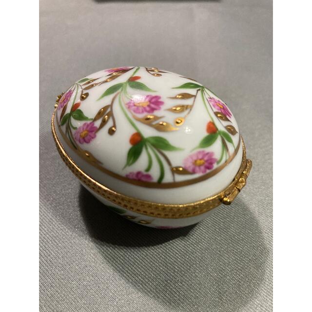 リモージュ エッグ型ボックス 小物入れ ジュエリーボックス 金彩 リモージュ エッグ型ボックス 小物入れ ジュエリーボックス 金彩