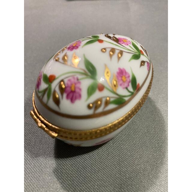 リモージュ エッグ型ボックス 小物入れ ジュエリーボックス 金彩 リモージュ エッグ型ボックス 小物入れ ジュエリーボックス 金彩