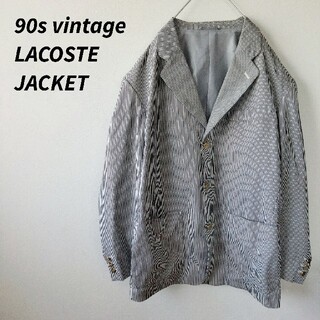 90s vintage　LACOSTE　ラコステ　テーラードジャケット　金ボタン(テーラードジャケット)