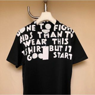 メゾンマルジェラ(Maison Margiela（旧Maison Martin Margiela）)の新品 S マルジェラ 21AW エイズ Tシャツ カットソー 黒白 3478(Tシャツ/カットソー(半袖/袖なし))