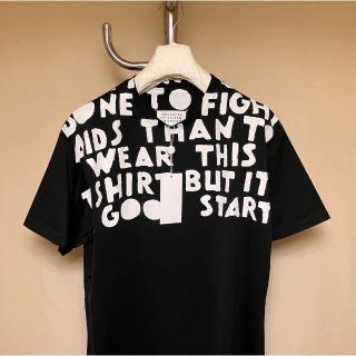 マルタンマルジェラ(Maison Martin Margiela)の新品 S マルジェラ 21AW エイズ Tシャツ カットソー 黒白 3478(Tシャツ/カットソー(半袖/袖なし))